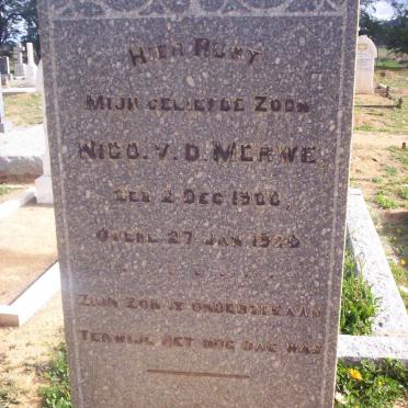 MERWE Nico, v.d. 1900-1920