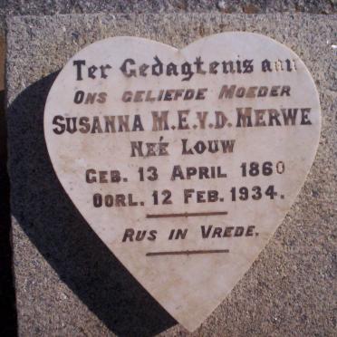 MERWE Willem W.J., v.d. 1860-1929 &amp; Susanna M.E. LOUW 1860-1934