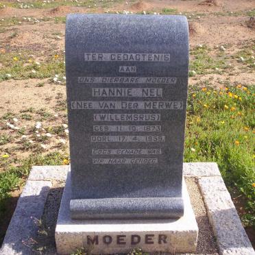 NEL Hannie nee VAN DER MERWE 1873-1959