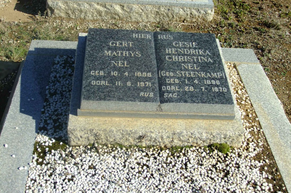 NEL Gert Mathys 1888-1971 &amp; Gesie Hendrika Christina STEENKAMP 1896-1970