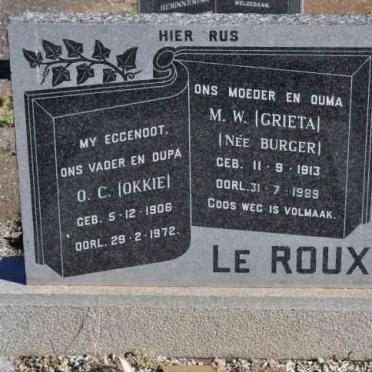 ROUX O.C., le 1906-1972 &amp; M.W. BURGER 1913-1989