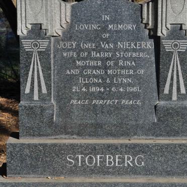 STOFBERG Joey nee VAN NIEKERK 1894-1961