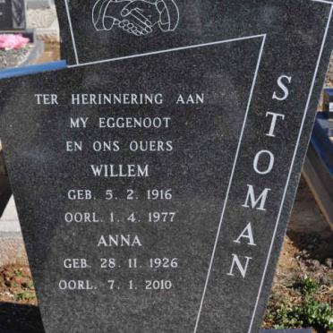 STOMAN Willem 1916-1977 &amp; Anna 1926-2010