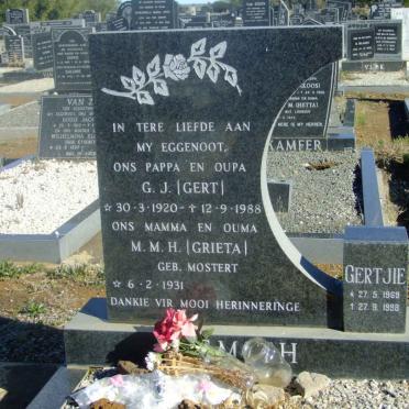 SMITH G.J. 1920-1988 &amp; M.M.H. MOSTERT 1931- :: SMITH Gertjie 1969-1998