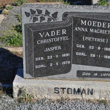 STOMAN Christoffel Jasper 1891-1978 &amp; Anna Magrietha PIETERSE 1889-1967