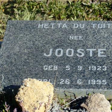 TOIT Hetta, du nee JOOSTE 1923-1995