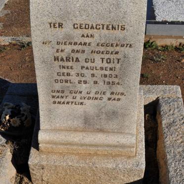 TOIT Maria, du nee PAULSEN 1903-1954