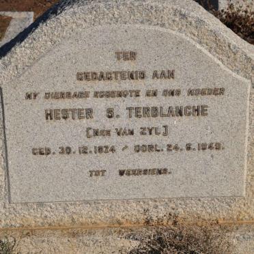 TERBLANCHE Hester S. nee VAN ZYL 1874-1949