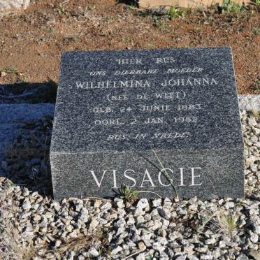 VISAGIE Wilhelmina Johanna nee DE WITT 1883-1952