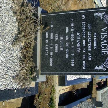 VISAGIE Johannes 1902-1988 &amp; Hester GOUS 1910-2000