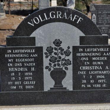 VOLLGRAAFF Hendrik H. 1898-1975 &amp; Christina A. LICHTHART 1906-1977