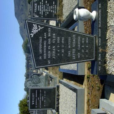 VISAGIE Lettie nee CARSTENS 1932-1994 :: VLOK Johan 1958-1990