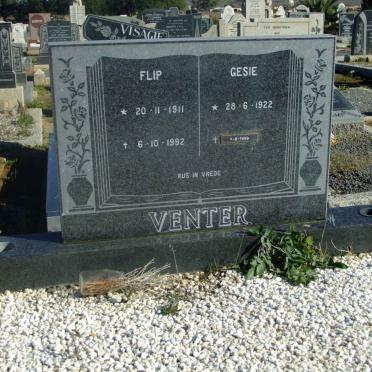VENTER Flip 1911-1992 &amp; Gesie 1922-1999