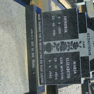 WAAL Hendrik, de 1901-1981 &amp; Maria Elizabeth MOUTON 1904-1982