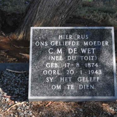 WET C.M., de nee DU TOIT 1874-1943