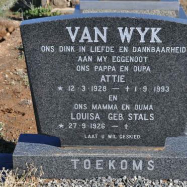 WYK Attie, van 1928-1993 &amp; Louisa STALS 1926-