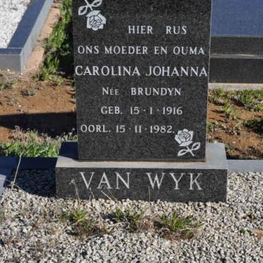 WYK Carolina Johanna, van nee BRUNDYN 1916-1982