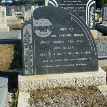 WYK Annie Josina, van nee KOTZE 1897-1965