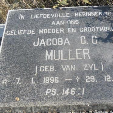 MULLER Jacoba G.C. nee VAN ZYL 1896-1995