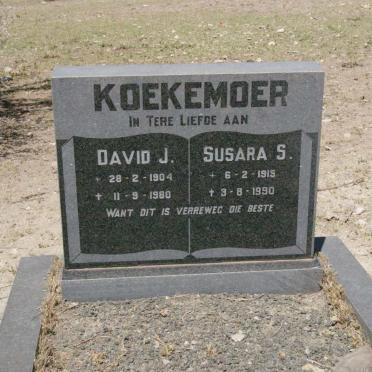 KOEKEMOER David J. 1904-1980 &amp; Susara S. 1915-1990