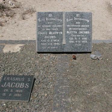 JACOBS Carel Allewyn 1874-1946 &amp; Aletta VAN ZYL 1906-1993 :: JACOBS Erasmus S. 1935-1992