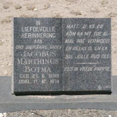 BOTMA Jacobus Marthinus 1899-1974