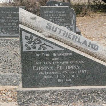 SUTHERLAND Germina Phillipina nee LIEBENBERG 1897-1963