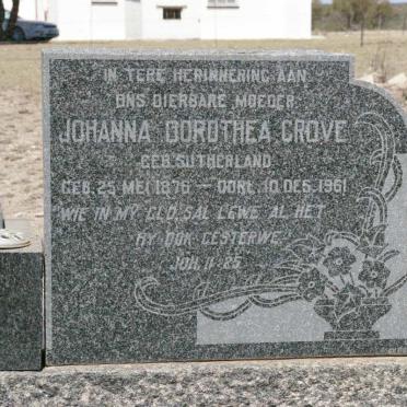 GROVE Johanna Dorothea nee SUTHERLAND 1876-1961