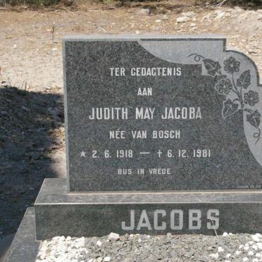 JACOBS Judith May Jacoba nee VAN BOSCH 1918-1981