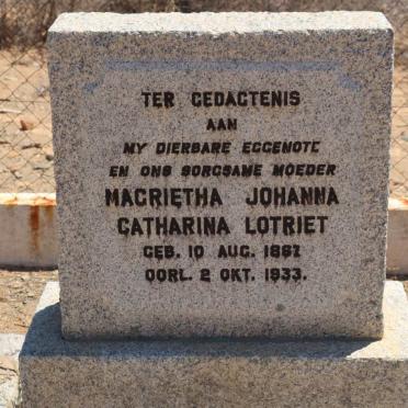 LOTRIET Magrietha Johanna Catharina 1867-1933