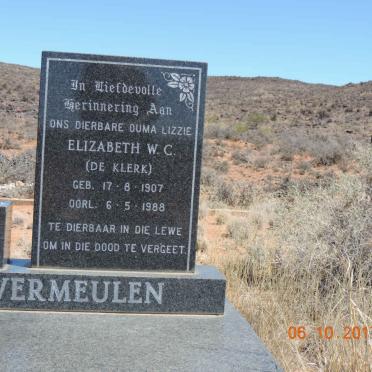 VERMEULEN Elizabeth W.C. nee DE KLERK 1907-1988