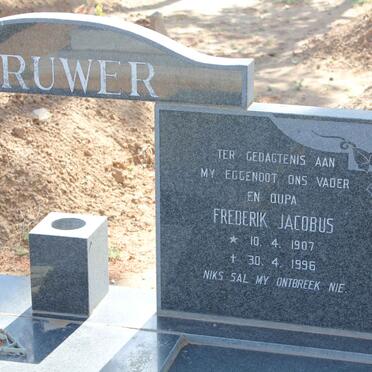 BRUWER Frederik Jacobus 1907-1996