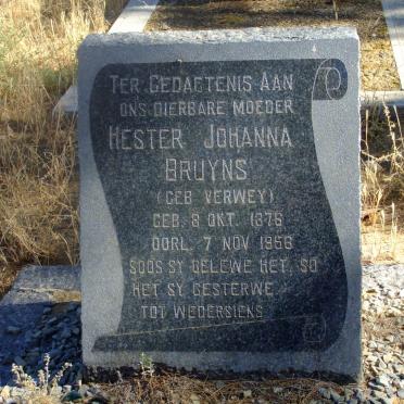 BRUYNS Hester Johanna nee VERWEY 1876-1956