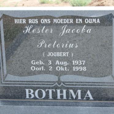 BOTHMA Hester Jacoba Pretorius nee JOUBERT 1937-1998