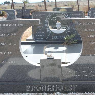 BRONKHORST Johannes A.G . 1924-2004 &amp; Carolina E. DU RAND 1922-1990