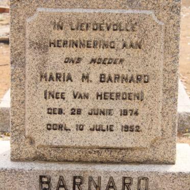 BARNARD Maria M. nee VAN HEERDEN 1874-1952