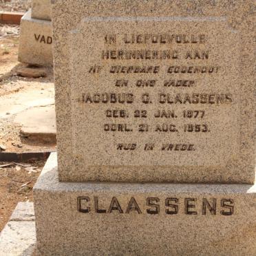 CLAASSENS Jacobus C. 1877-1953