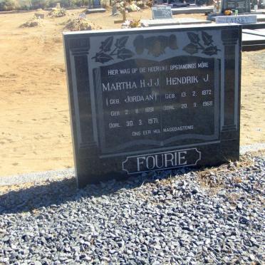 FOURIE Hendrik J. 1872-1968 &amp; Martha H.J.J. JORDAAN 1891-1971