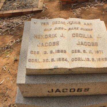 JACOBS Hendrik J. 1866-1954 &amp; Cecilia J. 1871-1959