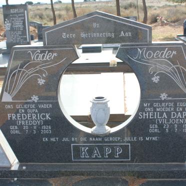 KAPP Frederick 1926-2003 &amp; Sheila Daphne VILJOEN 1932-1986