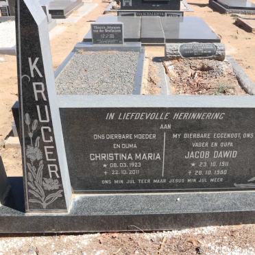 KRUGER Jacob Dawid 1911-1980 &amp; Christina Maria 1923-2011