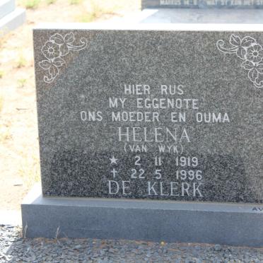KLERK Helena, de nee VAN WYK 1919-1996