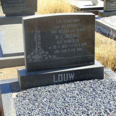 LOUW W.J. nee VERMEULEN 1932-1973