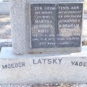LATSKY Johannes Abraham 1884-1959 &amp; Martha Hendrina WHITE 1894-1975