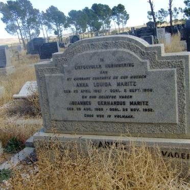 MARITZ Johannes Gerhardus 1869-1952 &amp; Anna Louisa 1867-1950