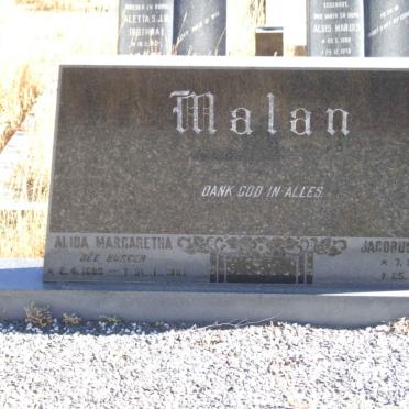 MALAN Jacobus Petrus 1883-1973 &amp; Alida Margaretha BURGER 1888-1981