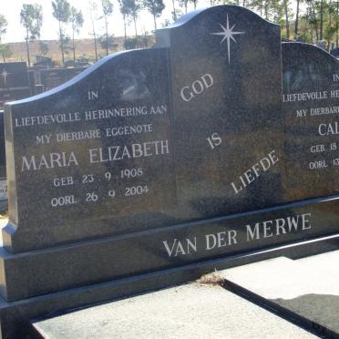 MERWE Callie, van der 1897-1971 &amp; Maria Elizabeth 1908-2004