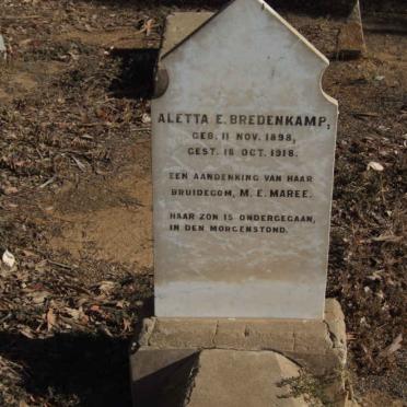 MAREE Aletta E. nee BREDENKAMP 1898-1918