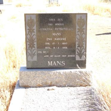 MANS Johanna Petronella nee KRUGER 1893-1968