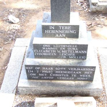 METELMANN Elizabeth W. voorheen LEICHER nee MOLLER -1965
